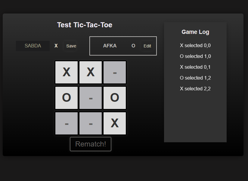 Test Tic-Tac-Toe